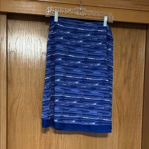 Chic Striped Blue Pencil Skirt
